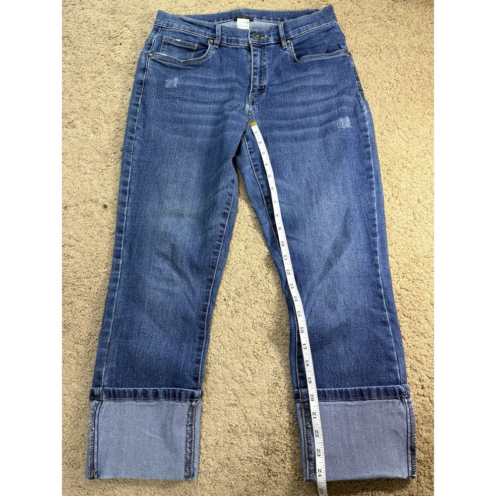 Venus Jeans Women 10 Cropped Cuffed Mid Rise Straight Leg - Picture 8 of 9